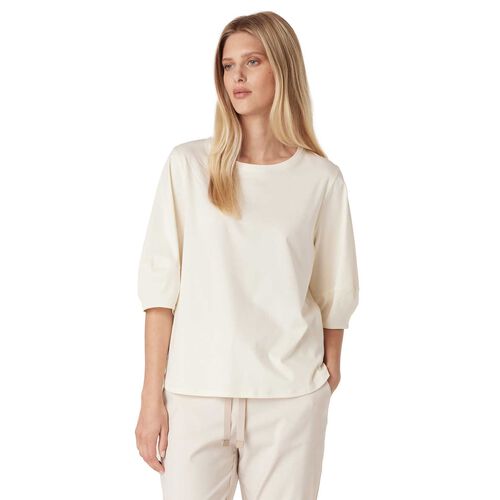 Cable Pima Lantern Sleeve Top