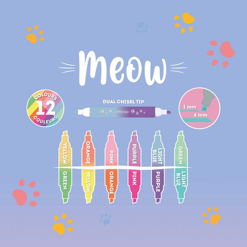 Legami Kitty Dual-Tip Highlighters - Set of 6 image number 3