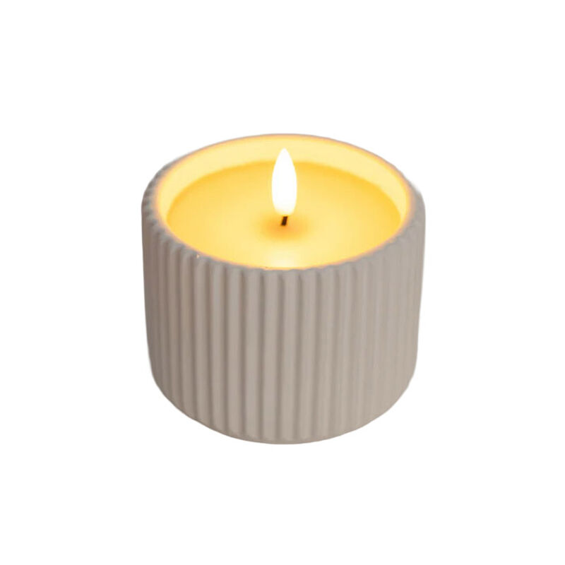 Stellar Haus White Cement Blend AAA LED Candle 9cm image number 0