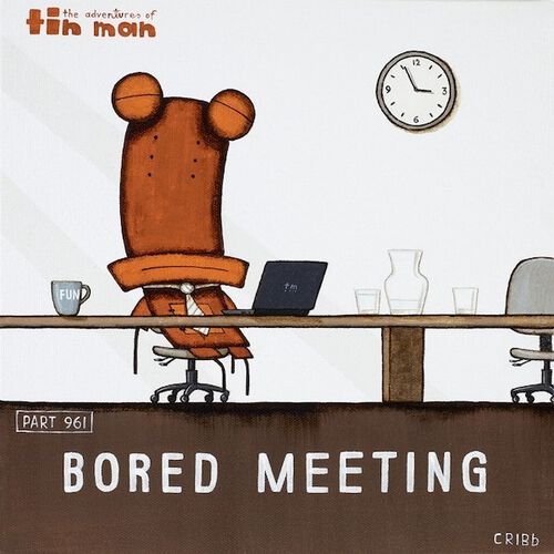 Tin Man Bored Meeting Box Frame 15.5 X 15.5cms. Black