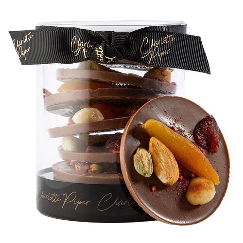 Charlotte Piper Milk Chocolate Mendiants With Fruit & Nuts 115g