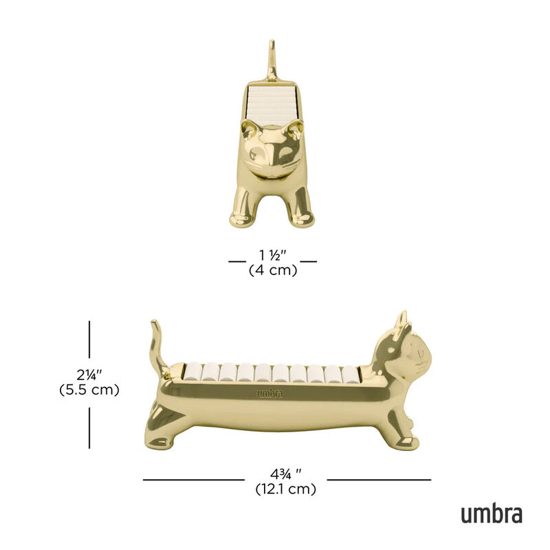 Umbra Ali Cat Ring Holder Brass image number 3