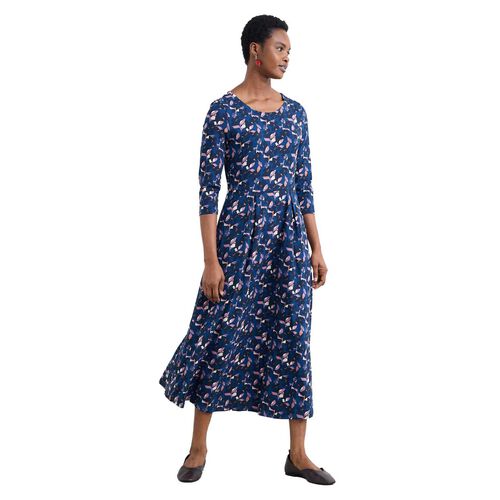 Seasalt Cornwall Veronica Dress Macro Flower Marine