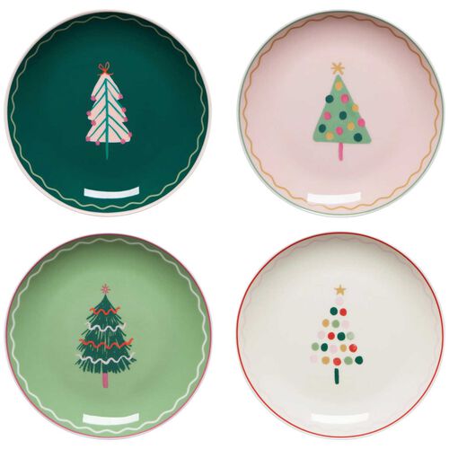 Danica Glitzmas Appetizer Set Of 4 Christmas Plates