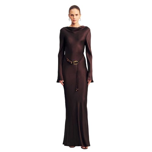 Shona Joy Agnes Long Sleeve Maxi Dress with Belt