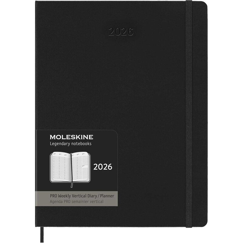 Moleskine Diary 12 Month Pro Weekly Vertical HC XL Black 2026 image number 0