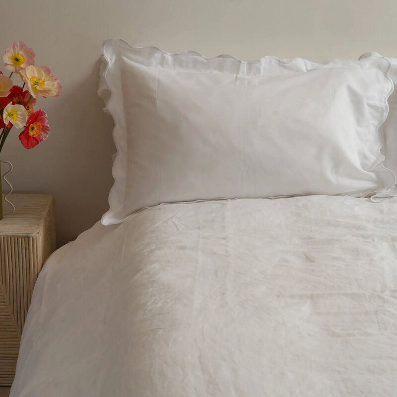 Home Lab Celine Scallop Edge Pillowcase Pair image number 11