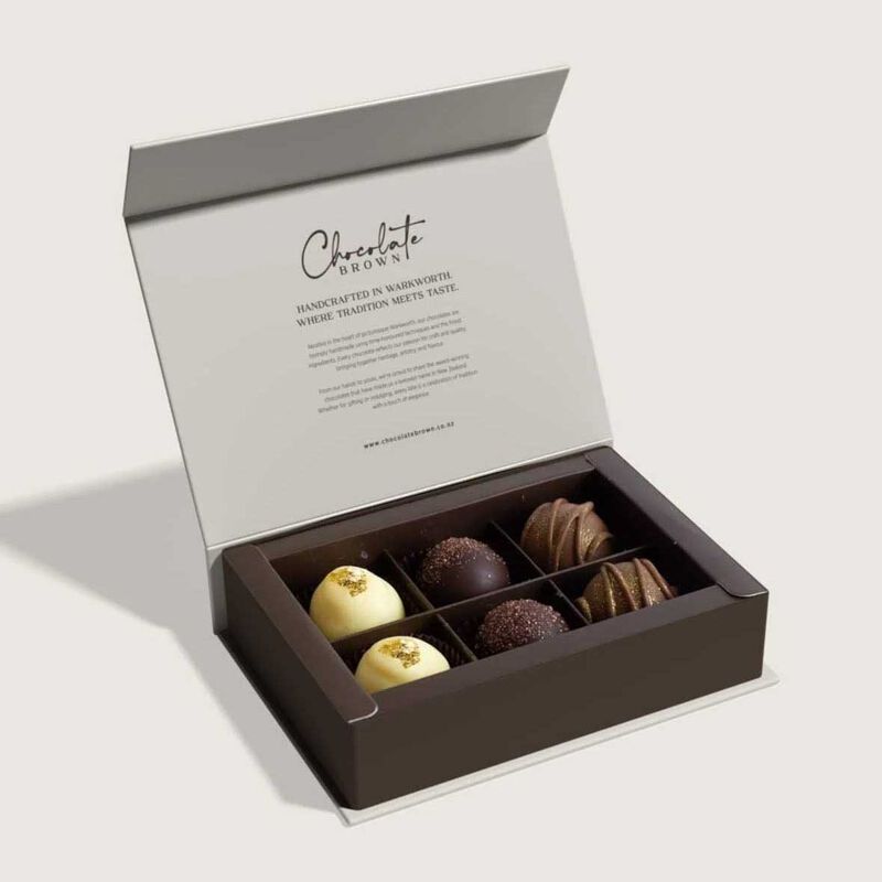 Chocolate Brown Happy Hour Boxed Chocolates 6-Piece image number 1