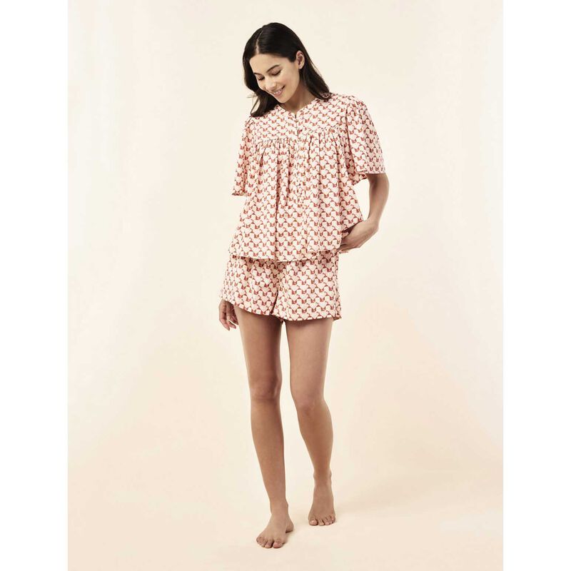 Papinelle Karen Walker Monogram Tiles Gathered Boxer PJ image number 3