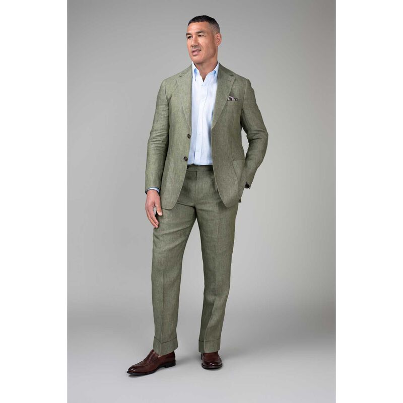Rembrandt Malta Sage Green Linen Blazer image number 3