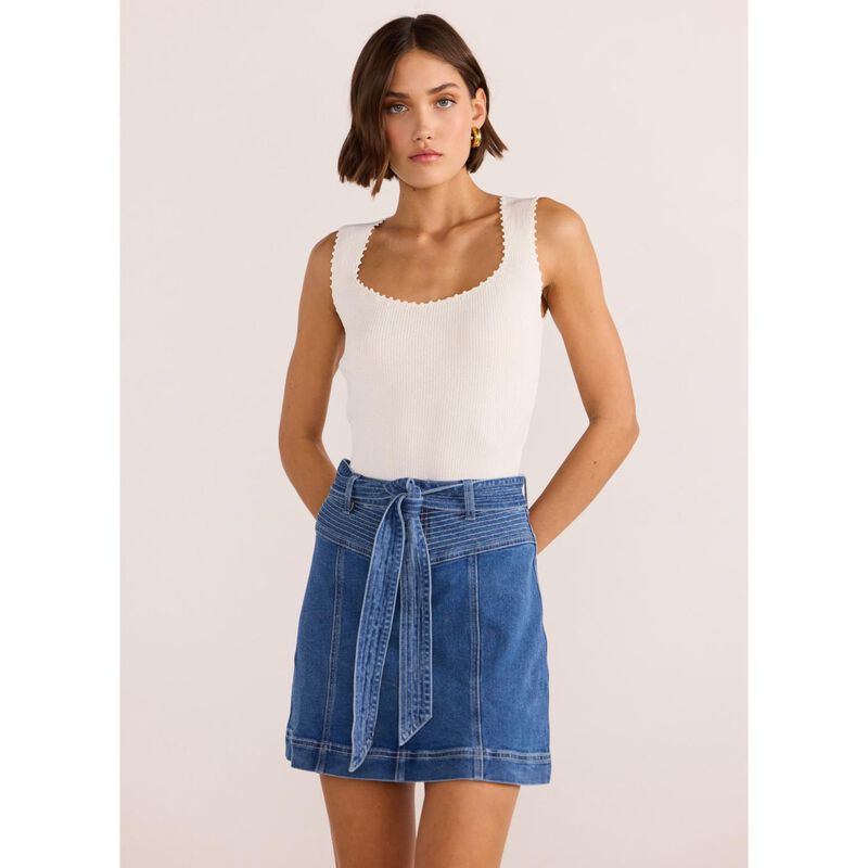 MINKPINK Ellis Denim Panel Mini Skirt image number 2
