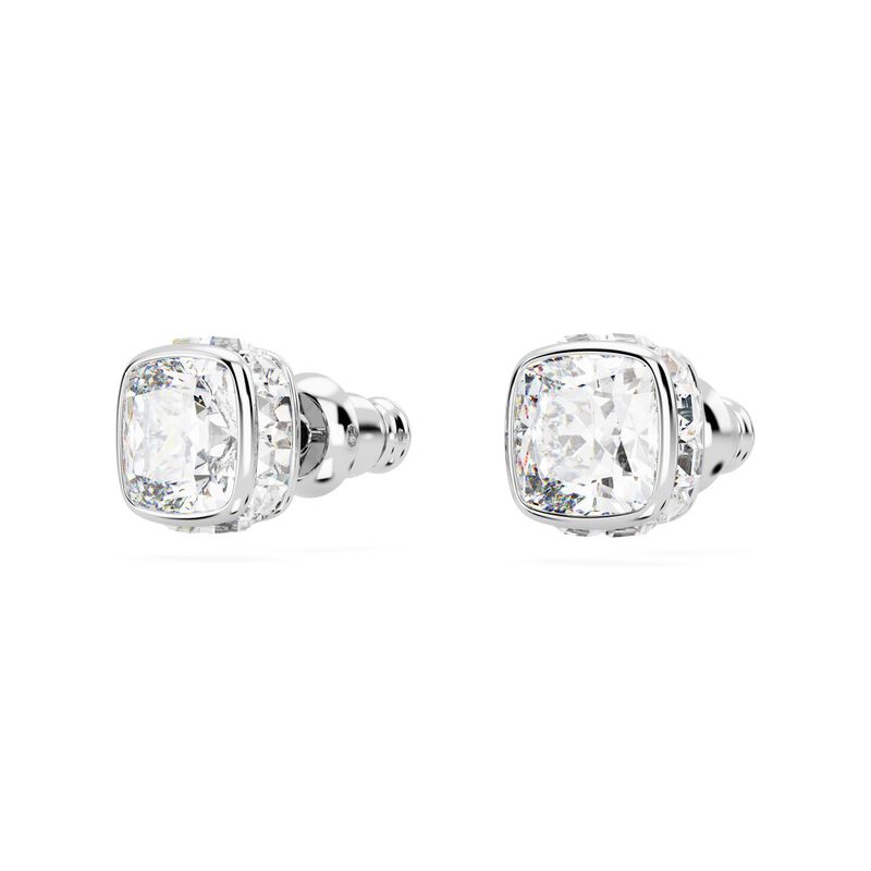 Swarovski Birthstone Square Cut Stud Earrings - April White image number 2