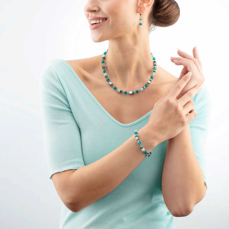 Coeur de Lion GeoCube&reg; Amazonite Turquoise Earrings image number 1