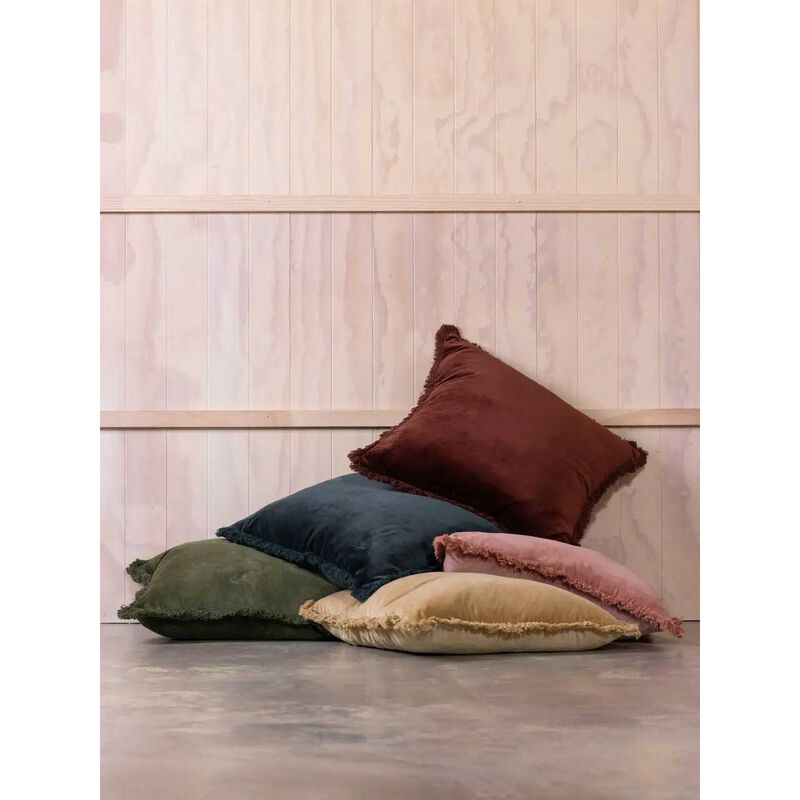 Wallace Cotton Maison Velvet Large Square Fringed Cushion Cover 55X55cm image number 5