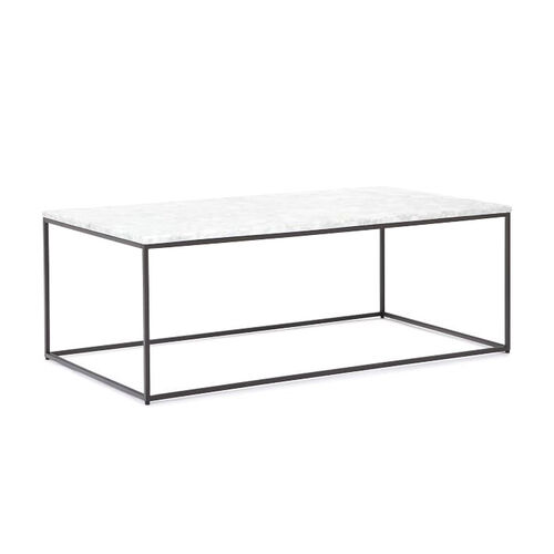 West Elm Streamline Rectangle Coffee Table Marble Antique Bronze