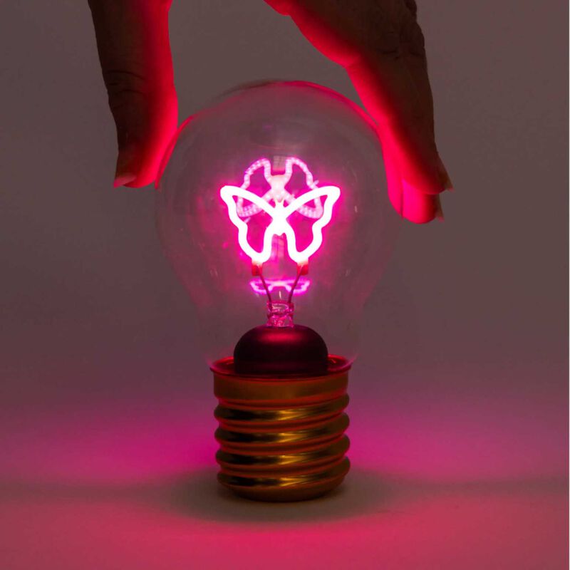 Stellar Haus Pink Butterfly Lightbulb Lamp image number 0