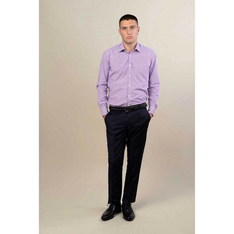 Rembrandt London Purple Bengal Stripe Shirt image number 3