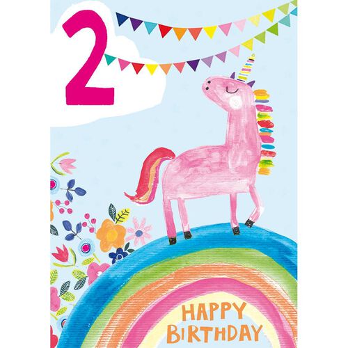 Image Gallery Age 2 Girl Unicorn Rainbow