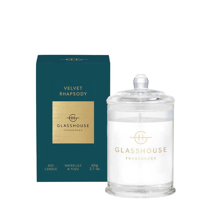 Glasshouse Fragrances Velvet Rhapsody Soy Candle 60g image number 0