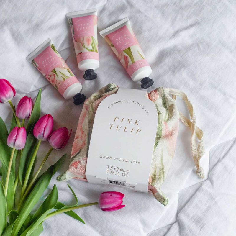 The Somerset Toiletry Co Hand Cream Trio Pink Tulip image number 1