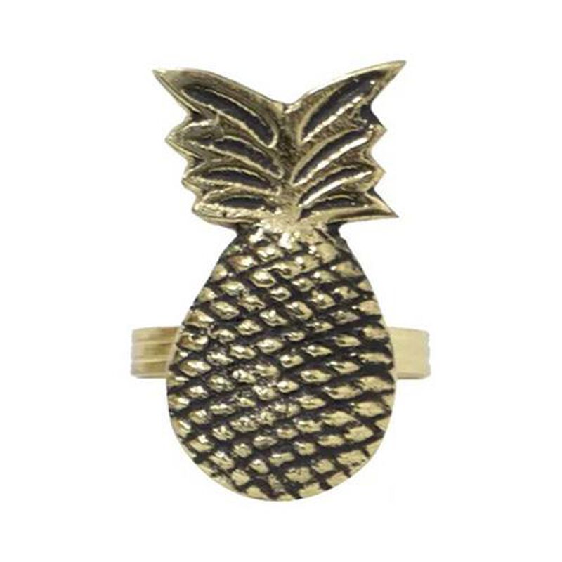 French Country Pineapple Napkin Ring Gold image number 0