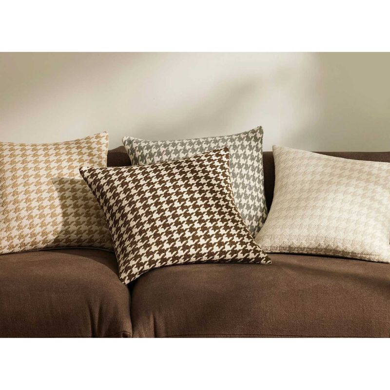 Weave Home Giovanni Boucle Houndstooth Cushion With Feather Inner 50x50cm image number 1
