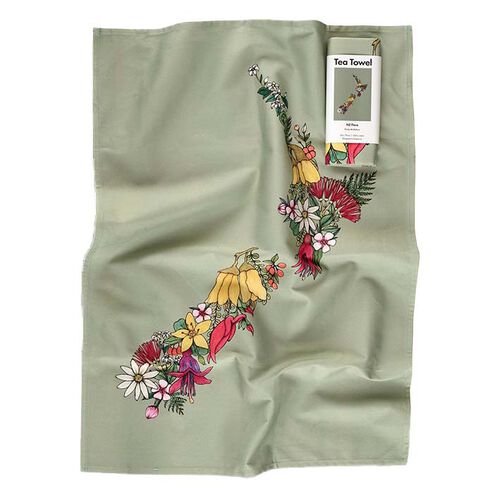 NZ Flora Tea Towel