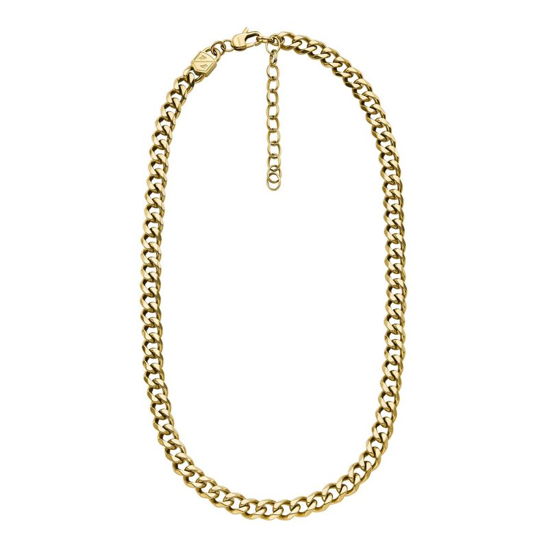 Fossil Ellis Core Chains Gold-Tone Stainless Steel Chain Necklace image number 1