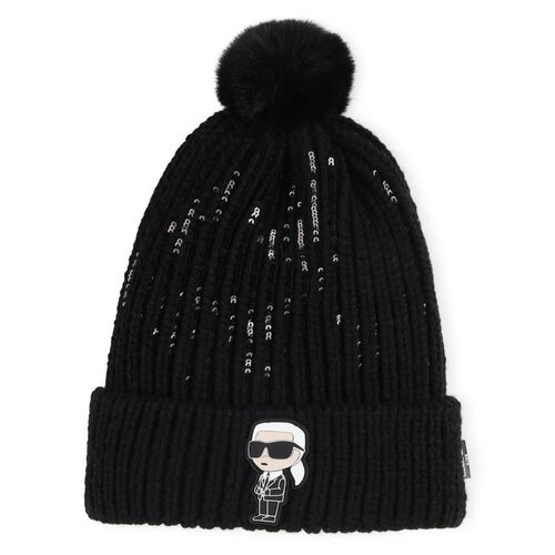Karl Lagerfeld Pom-Pom Beanie with Sequins T3 - T4