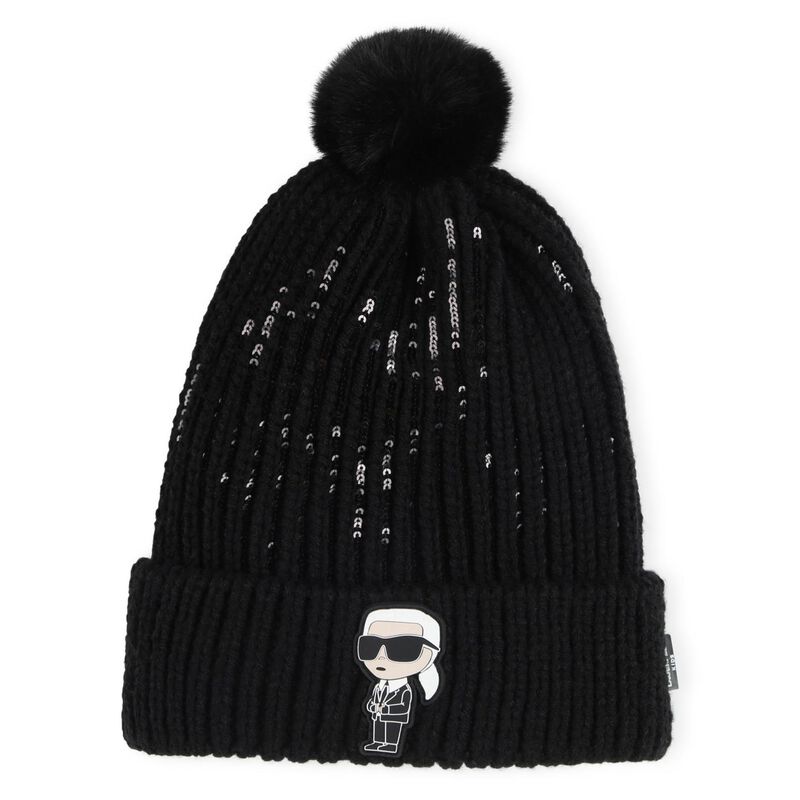 Karl Lagerfeld Pom-Pom Beanie with Sequins T3 - T4 image number 0