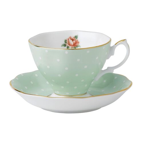 Royal Albert Polka Rose Teacup/Saucer Set