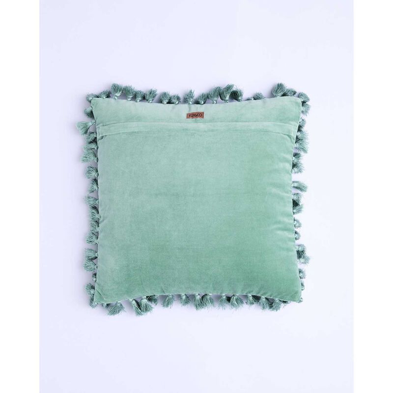 Kip&Co Pistachio Velvet Tassel Cushion image number 1