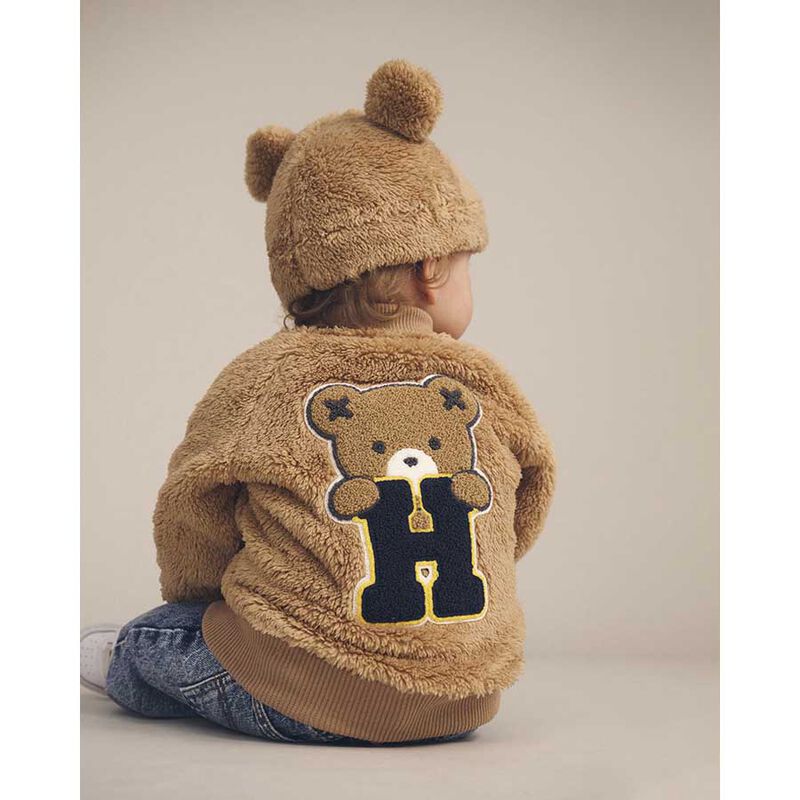 Huxbaby Varsity Furry Jacket 3M-2Y image number 2