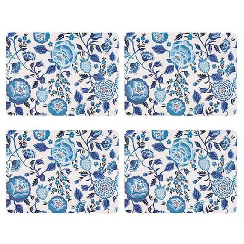 Cath Kidston Strawberry Garden 4Pk Blue Cork Back Placemats image number 0