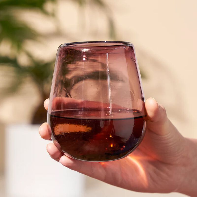 Rosado Recycled Stemless Wine Glass Set By Twine Living image number 1