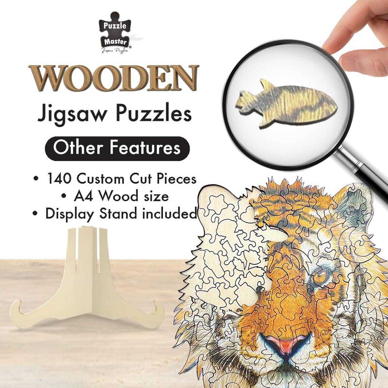 Puzzle Master Tiger 2.0 Series 4 Wooden 130 Piece Puzzle image number 2