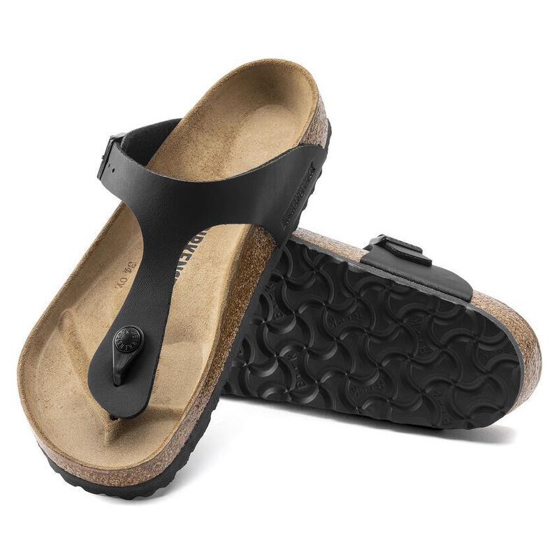 Birkenstock Gizeh Birko-Flor Black Narrow Width Sandal image number 3