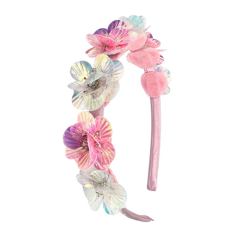 Pink Poppy Mermaid Flower Headband image number 0