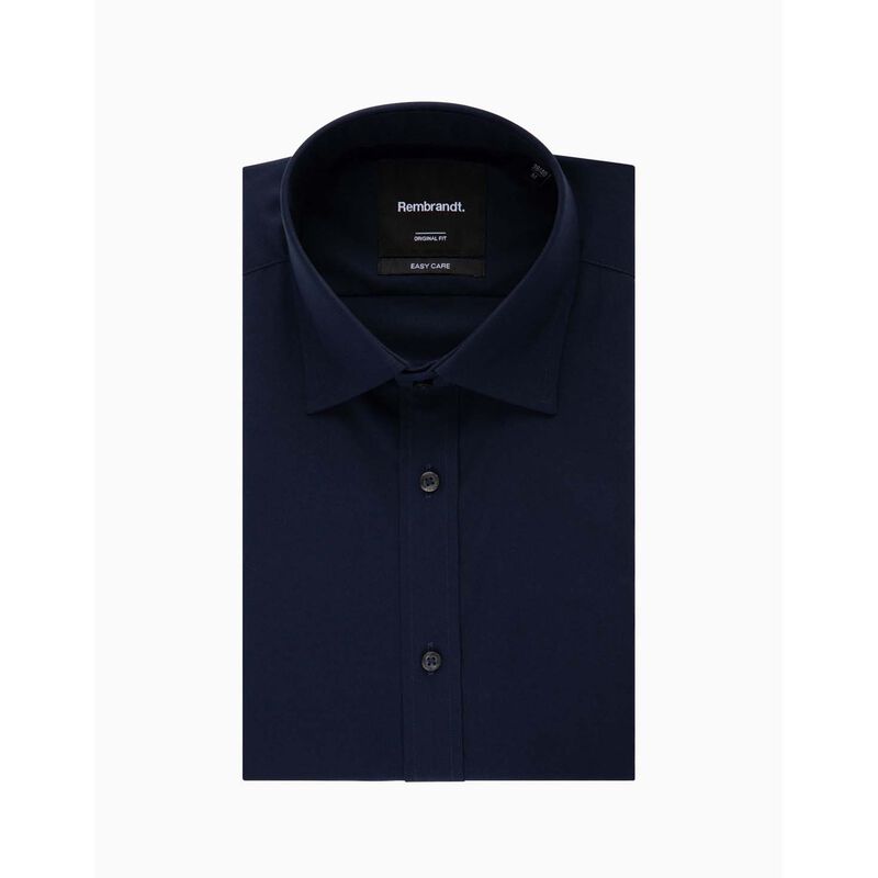Rembrandt London Navy Plain Poplin Shirt image number 3