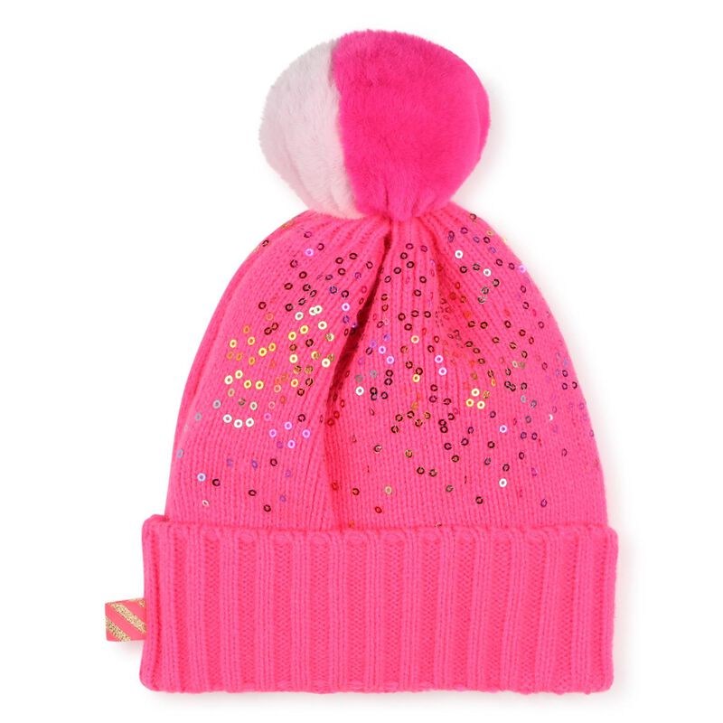 Billieblush Sequin Faux Fur Pom-Pom Beanie T2 - T3 image number 4