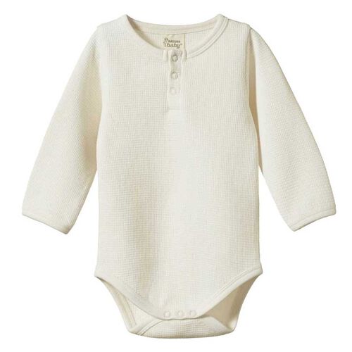 Nature Baby Henley Long Sleeve Bodysuit Waffle
