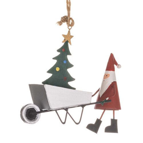 Shoeless Joe Santa With Wheelbarrow