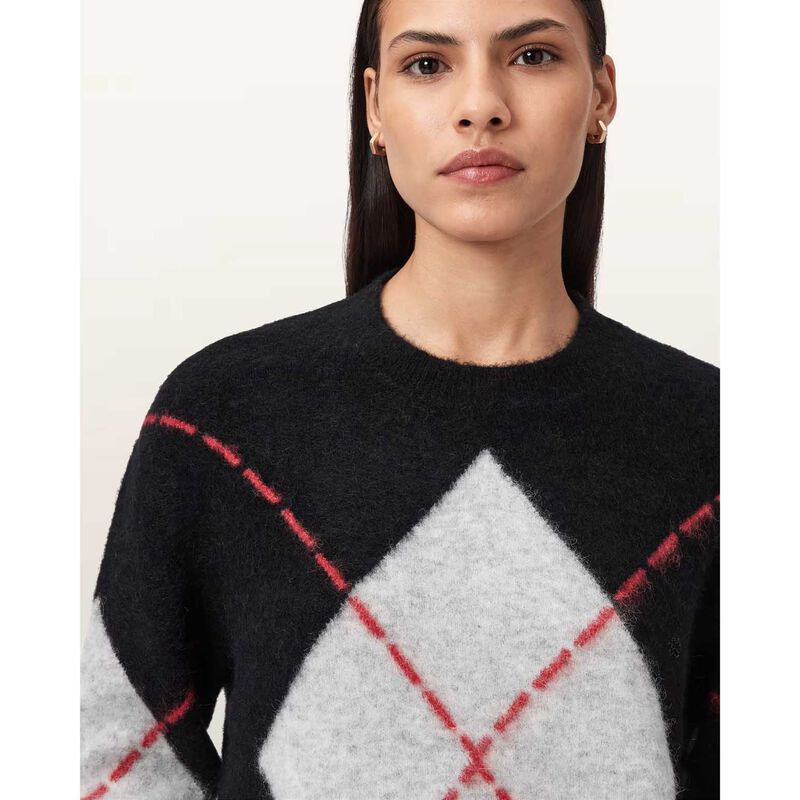 AllSaints Lou Argyle Wool Jumper image number 2