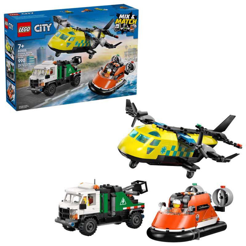 LEGO City Airplane, Service Truck & Hovercraft Remix image number 0