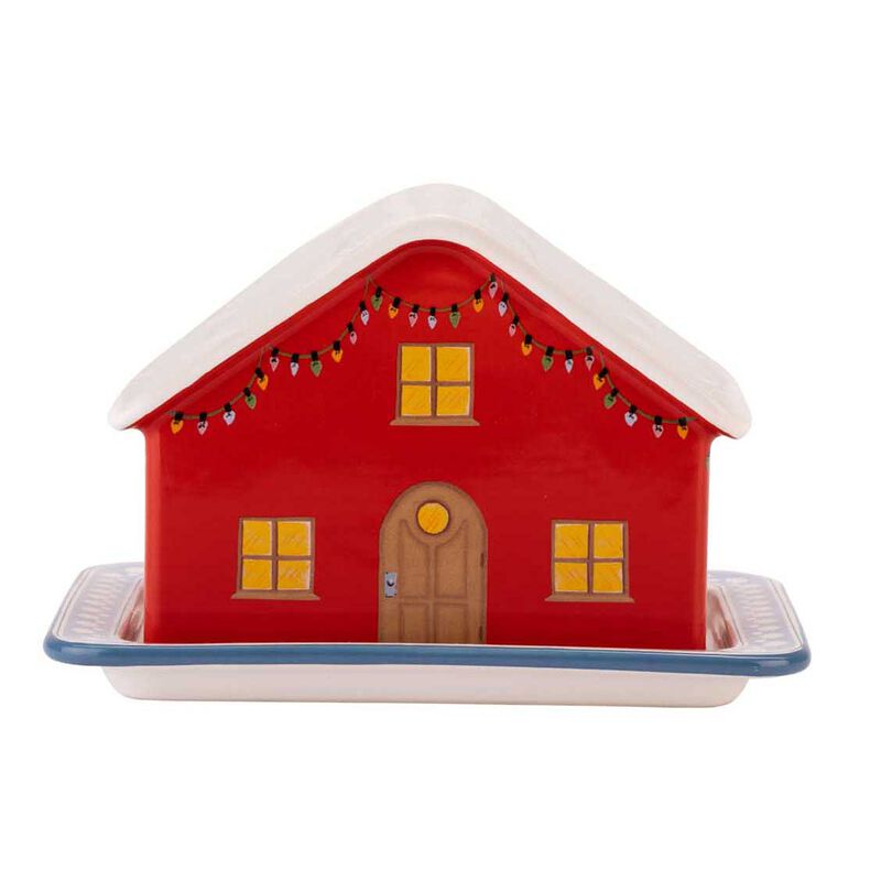 Cath Kidston Xmas House Butter Dish image number 0