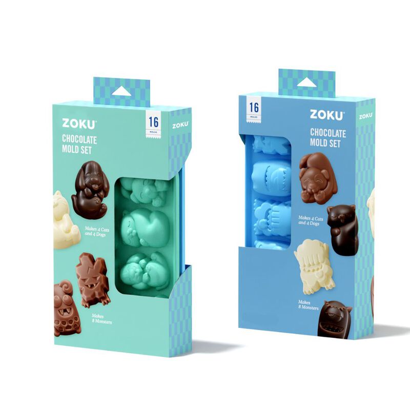 Zoku Chocolate Cat Dog & Monster Mold Set Of 2 image number 0