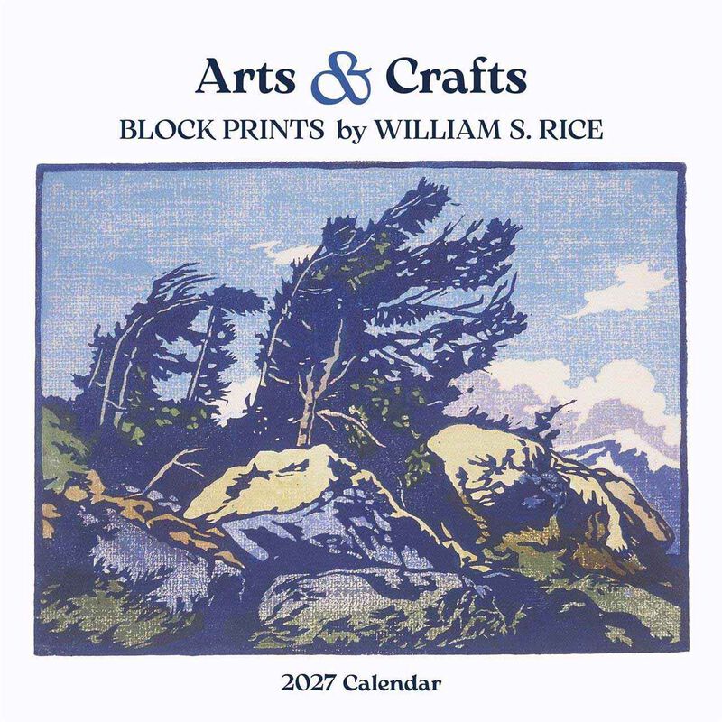 Pomegranate Arts & Crafts Block Prints Wall Calendar 2027 image number 0