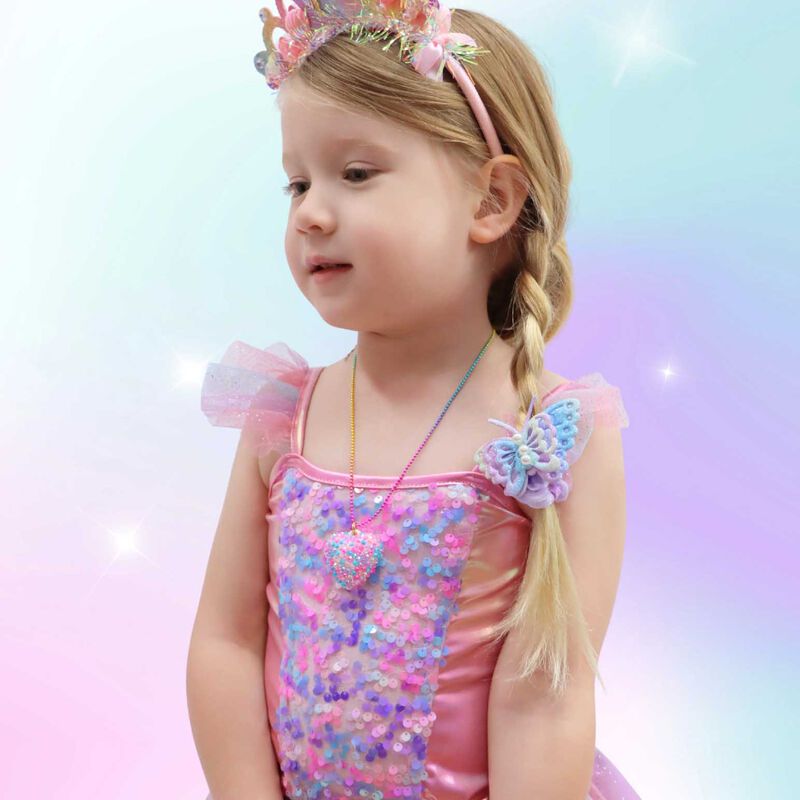 Pink Poppy Sparkly Pendant Necklace image number 1