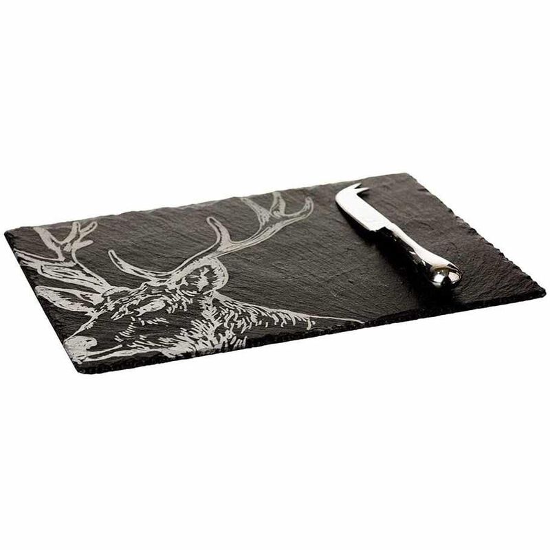 Selbrae House Cheese Board & Knife Set - Stag image number 0
