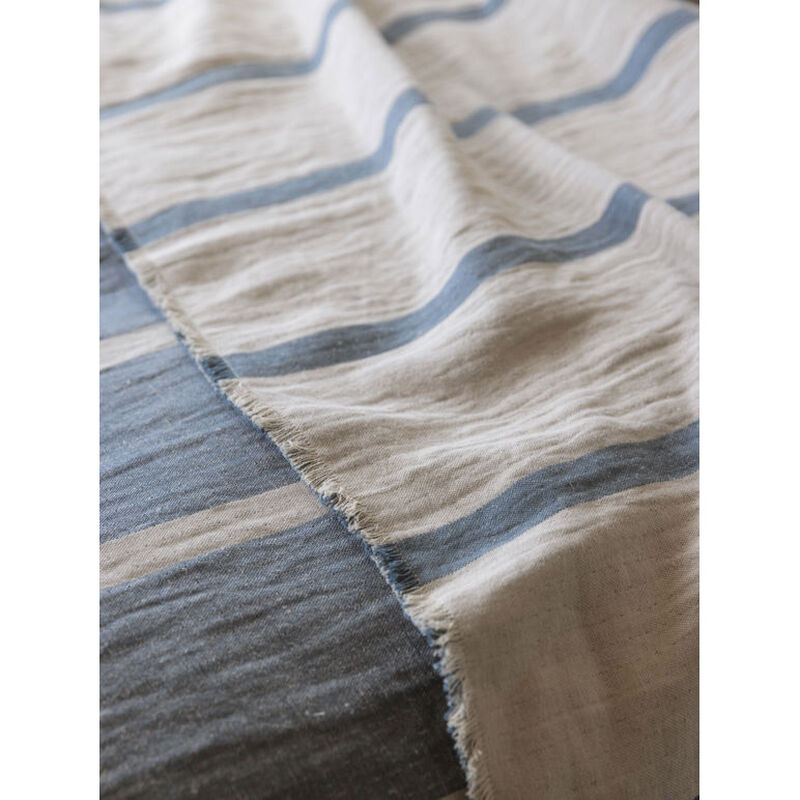 Citt&agrave; Carnival Bedspread Natural/Air Force Blue Q 270x270cm image number 2